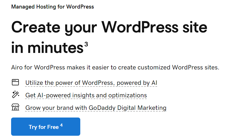 Godaddy wordpress hosting