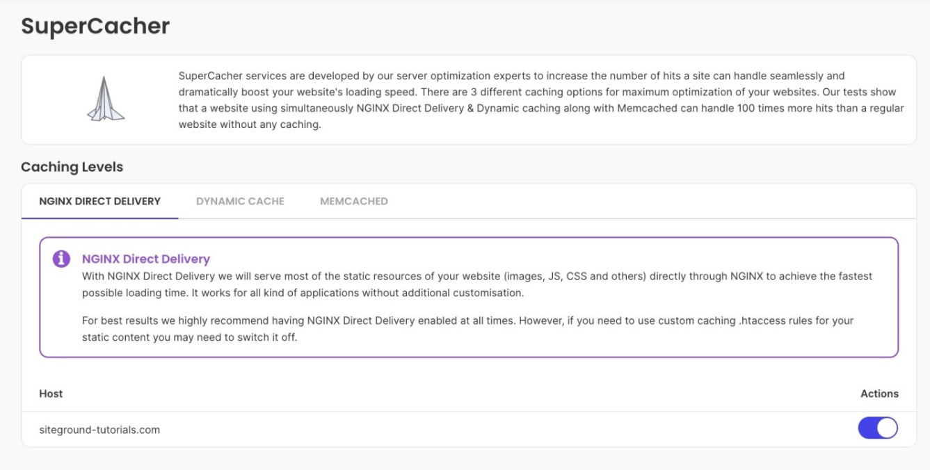 Siteground supercache