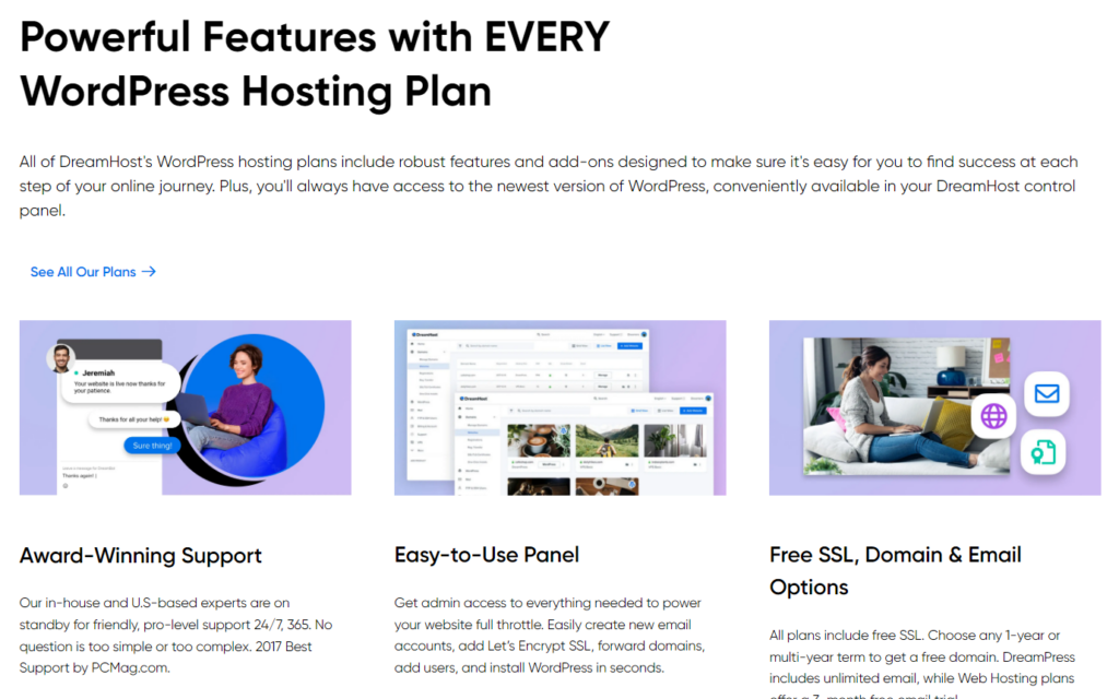 DreamHost Hosting Features