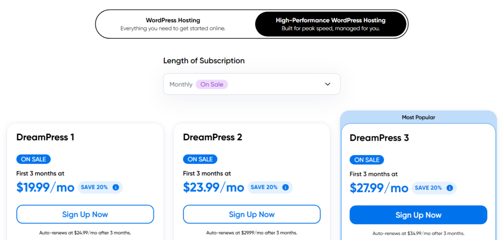 DreamHost Managed WordPress Pricing