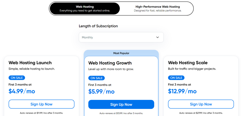 DreamHost Shared Hosting Pricing