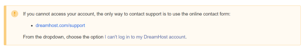 DreamHost Support Limitation