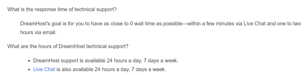 DreamHost Support Response Time