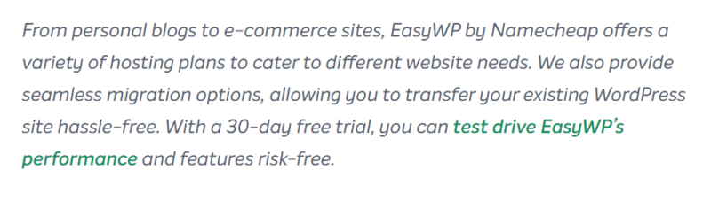 EasyWP Performance