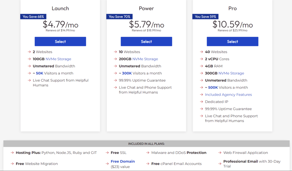 Hosting Pricing - InMotion