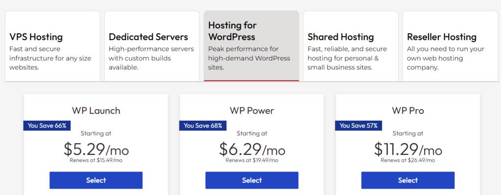 InMotion Hosting Pricing
