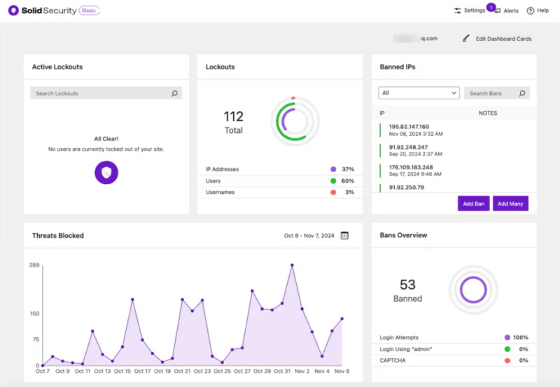 Liquid Web Security Dashboard